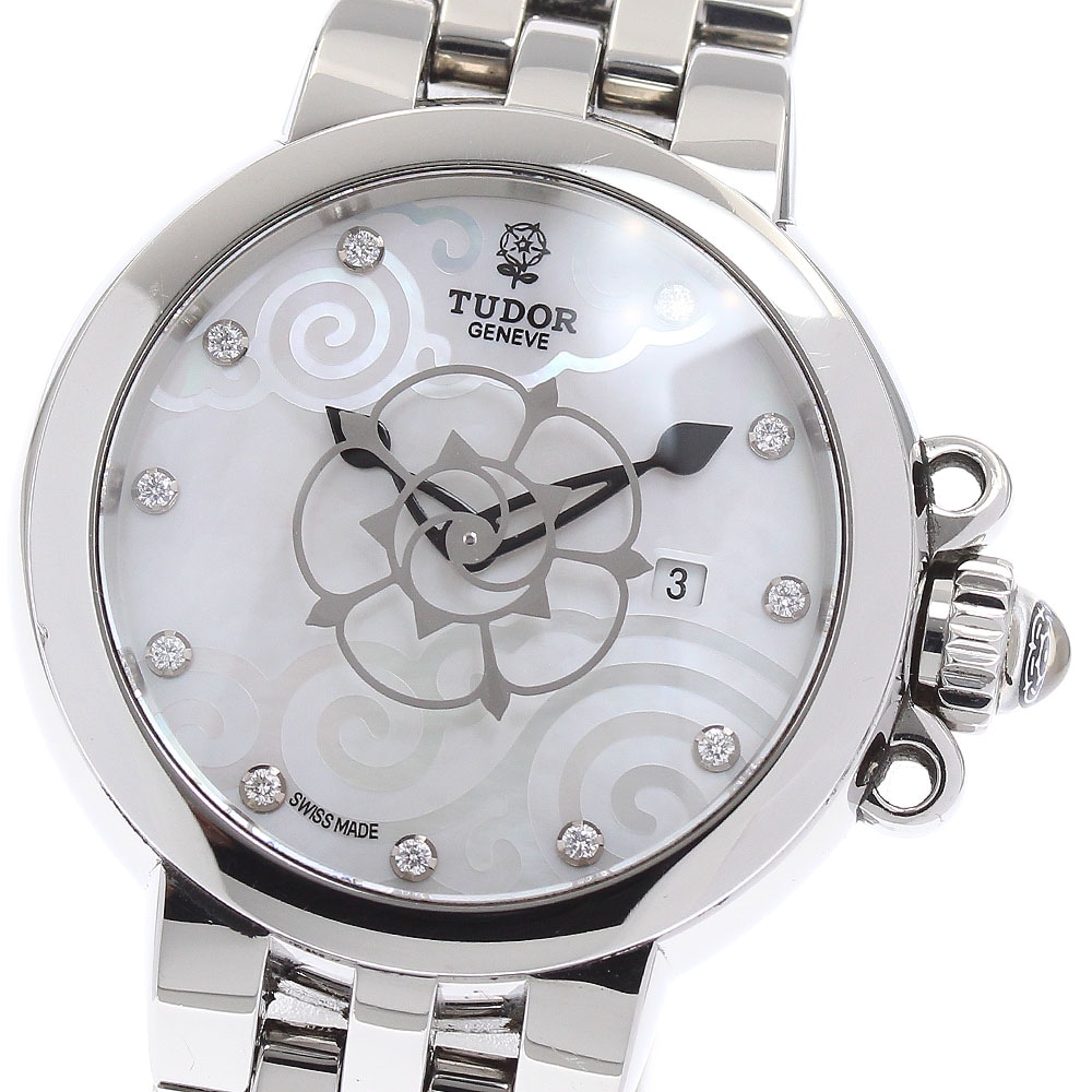 チュードル TUDOR 35400 クレア ドゥ ローズ 11Pダイヤモンド 自動巻き レディース _871495【中古】