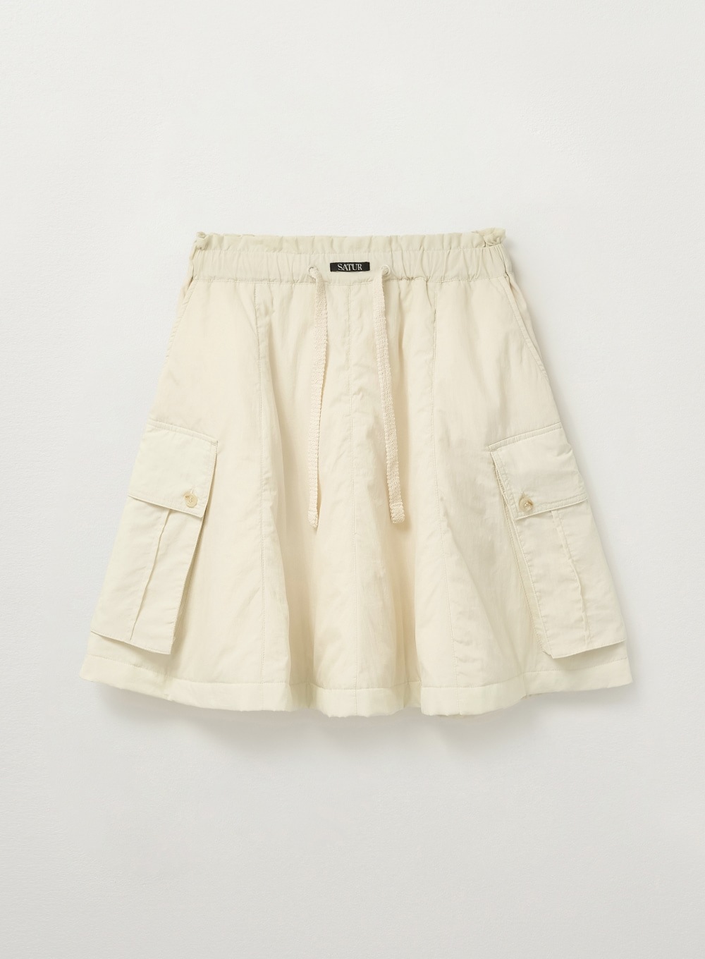 【SATUR】 (W) PADDED BALLOON CARGO SKIRT : CREAM