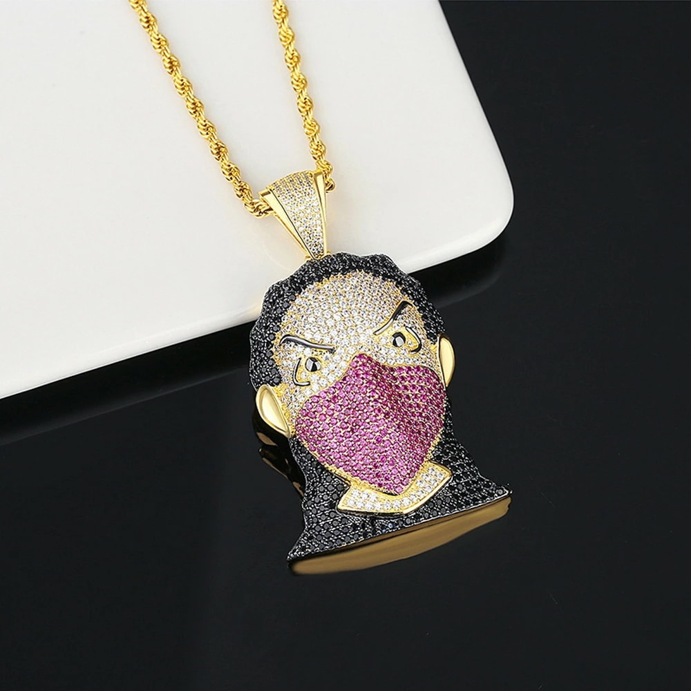 ネックレス レディース キュービックジルコニア マルチカラー 真鍮 イエローゴールド カジュアル モ