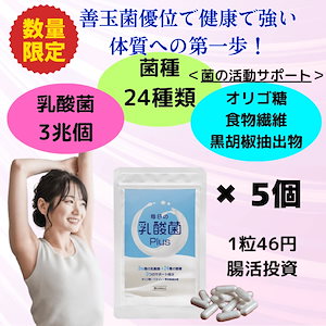 【期間限定1粒46円からの腸活】1袋3兆個の乳酸菌 24種の乳酸菌 (30粒×5袋) 菌活 腸内環境 腸内フローラ 腸活 フェムケア 善玉ビフィズス菌 オリゴ糖 EC-12 ラクトバチルス