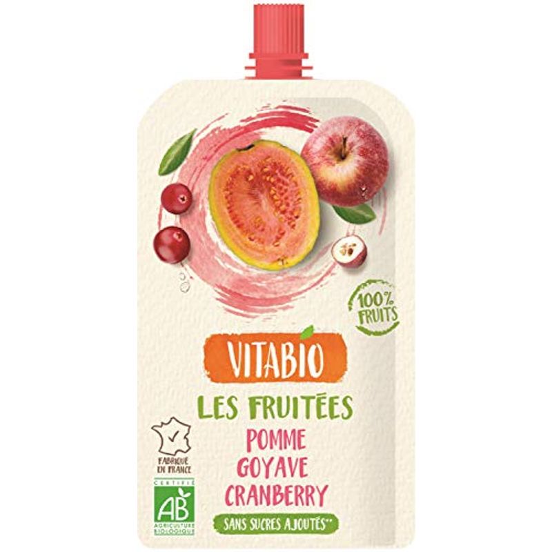 【オンラインショップ】 ヴィタビオ 120g5本砂糖不使用有機フルーツスムージー アップルグアバクランベリー 有機スーパーフルーツ 野菜飲料