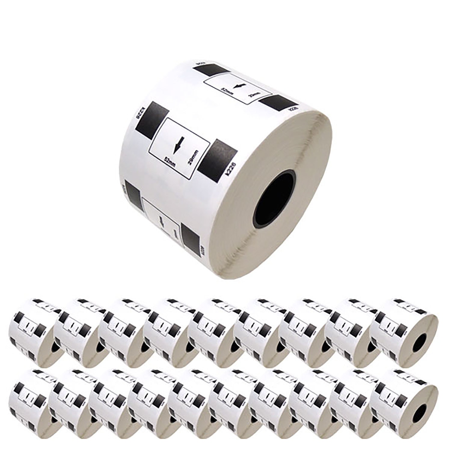 ブラザー用 ピータッチ DKプレカットラベル (感熱紙) DK-1226 互換品 食品表示用 検体ラベル 蛍光増白剤不使用 白 52mm×29mm 1000枚入り 20個セット