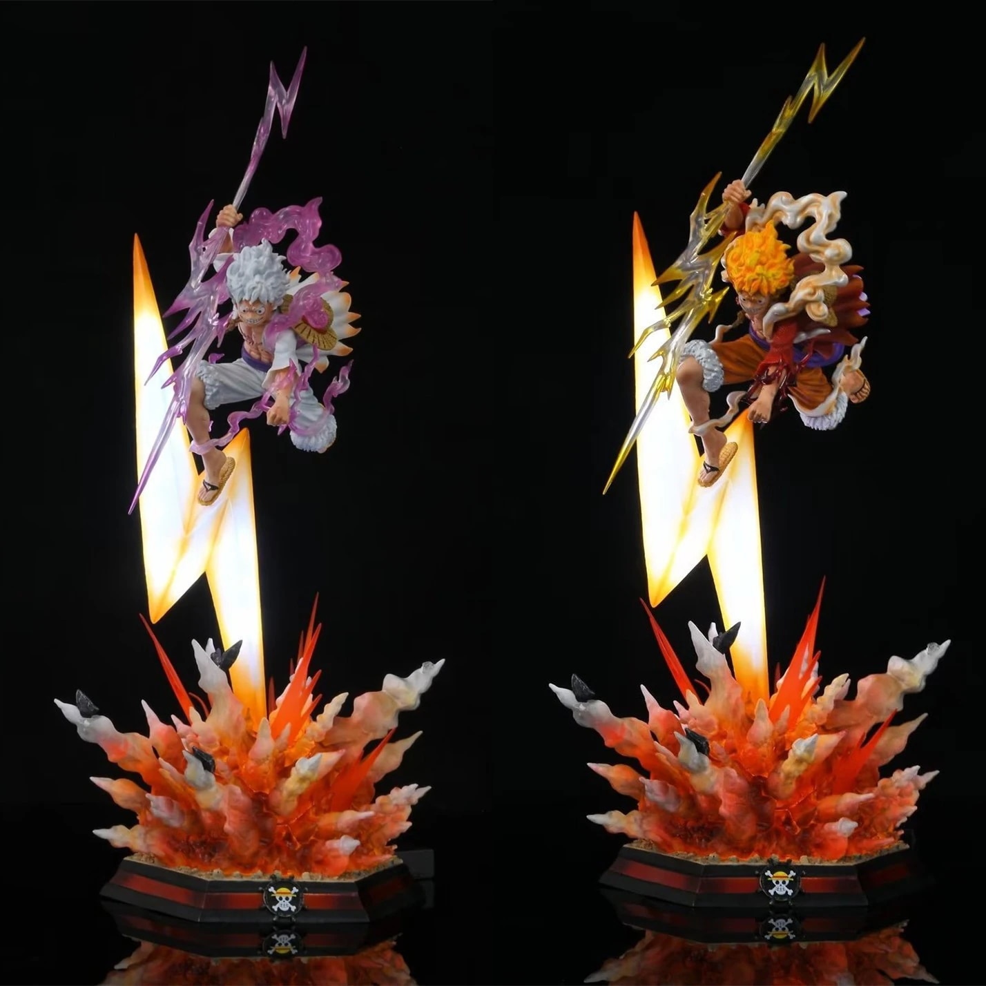 ワンピース フィギュア GK ライトニング エクスプロージョン ニカ ルフィ モデル 赤白発光装飾品