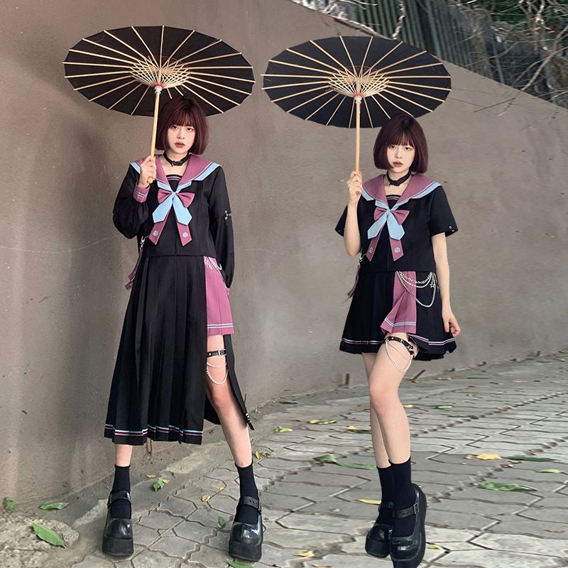 jk制服 和服ショートロングスカートlサイズ