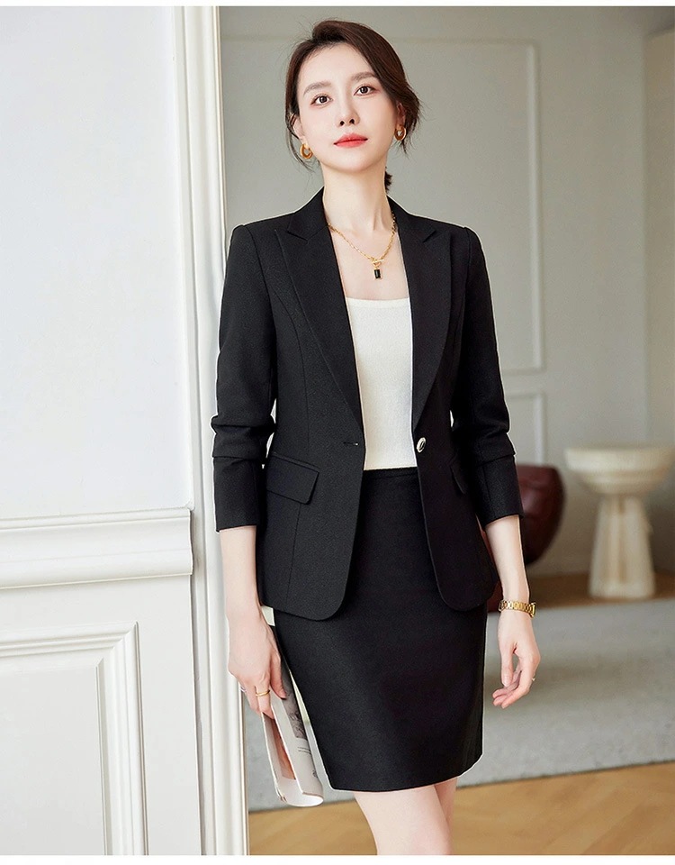 職業装 レディース 秋冬 正装 スーツセット 蔵青色 テーラードジャケット ビジネス用