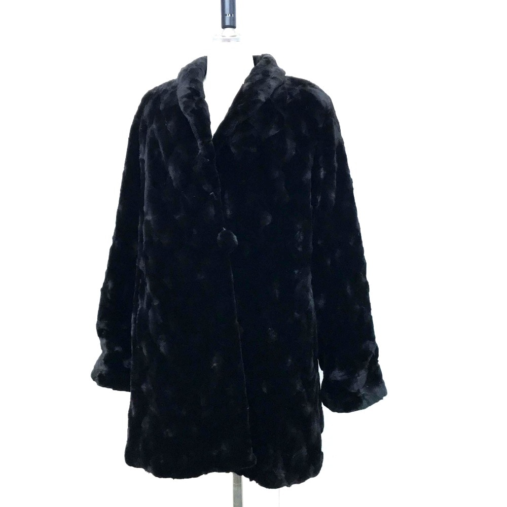 no brand ノーブランド ファーコート シェアードミンク　 毛皮 リバーシブル シェアードミンク ブラック