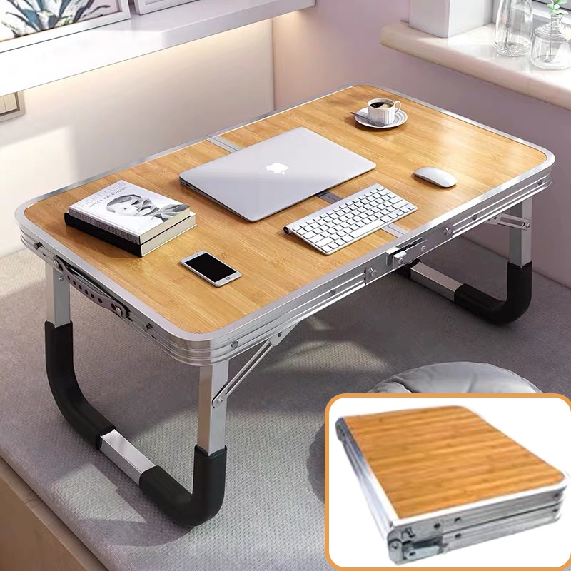 ベッドデスク上のアルミニウム合金カーマウント折りたたみテーブル学生寮の学習コンピューターデスクシンプルベイ窓ポータブルダイニングテーブル 2222222 r n1001- Foldedモデル】6