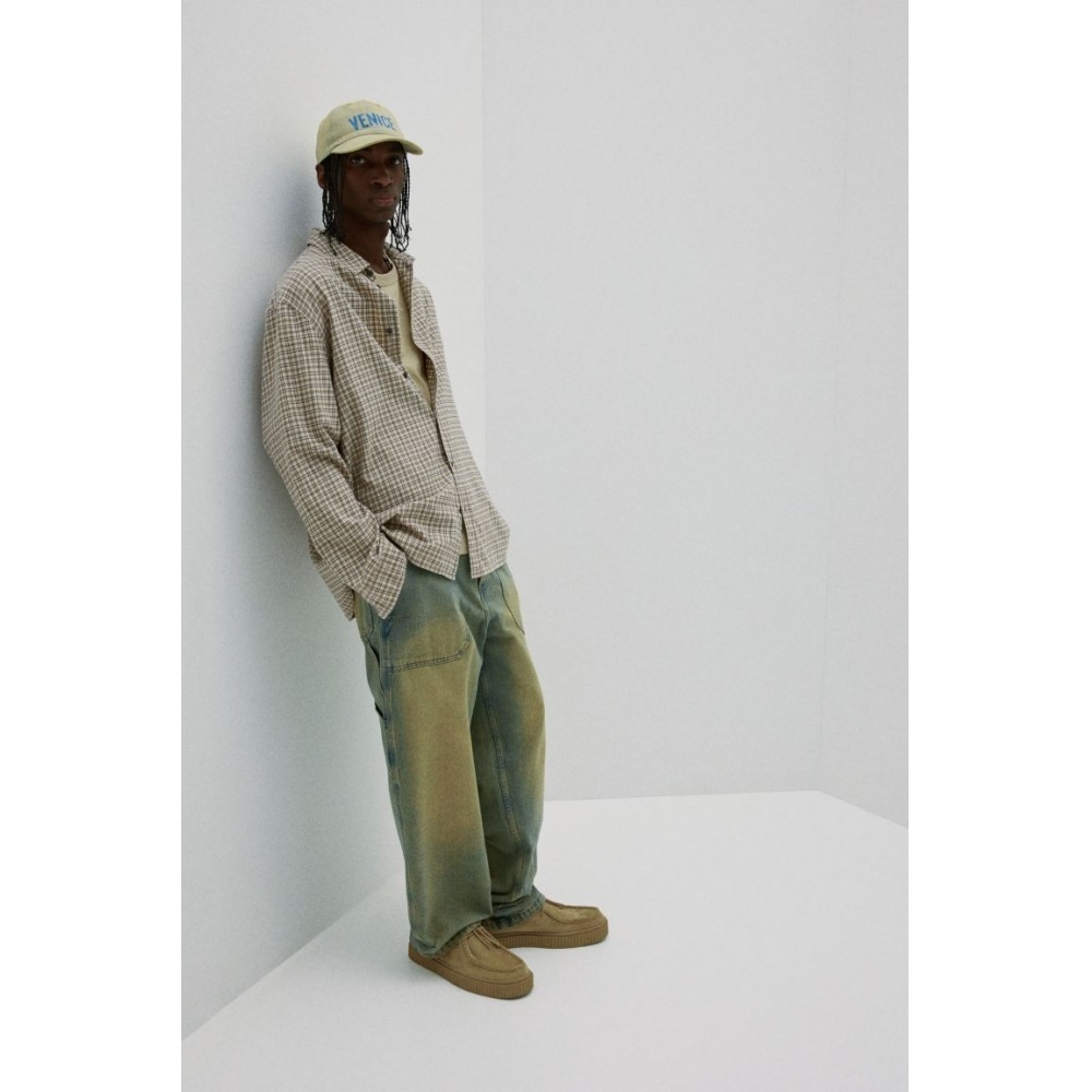 H&M カーペンターバギージーンズブルーグレー