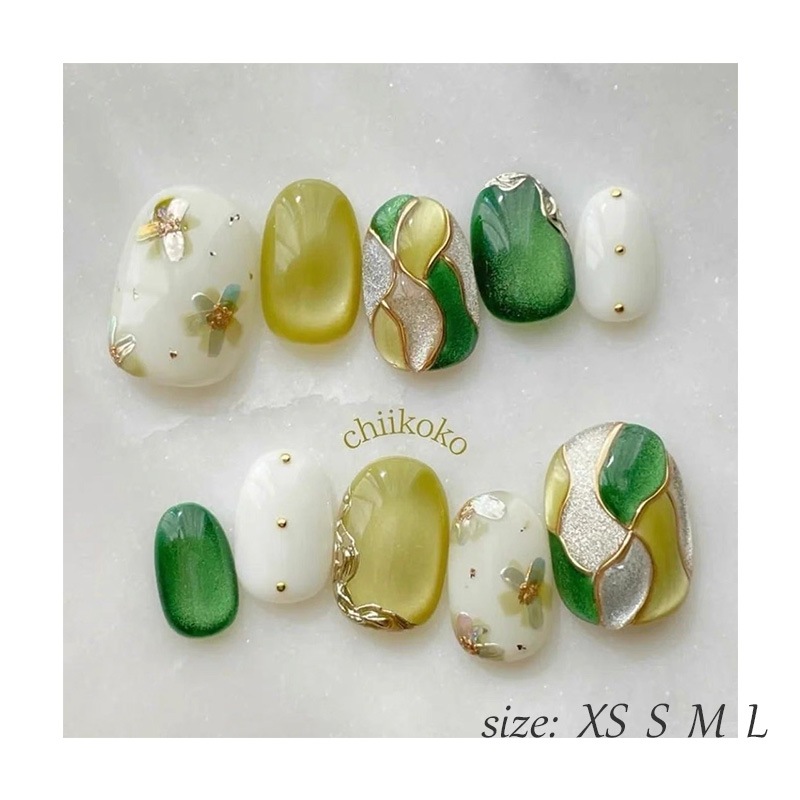 ネイルチップ 手作りネイルチップ 和風ネイルチップ 桜 菊 波 金継ぎ 蒔絵 京都 オーダーメイドネイル ハンドペイントネイル 【手作りネイル】オーダーメイド手作り ジェルネイル ネイルシール セルフ