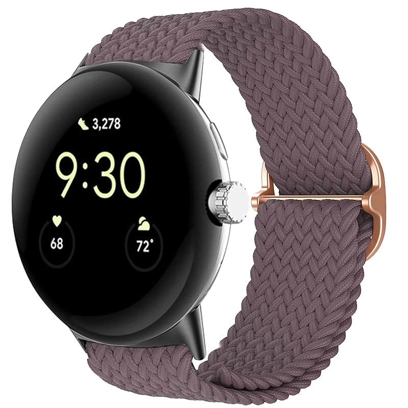 [RicYeel] バンド Google Pixel Watch/Google Pixel Watch 2 対応 替えバンド ナイロン製 交換ベルト 編組 伸縮性 バンド 通気性 柔らかい Googl