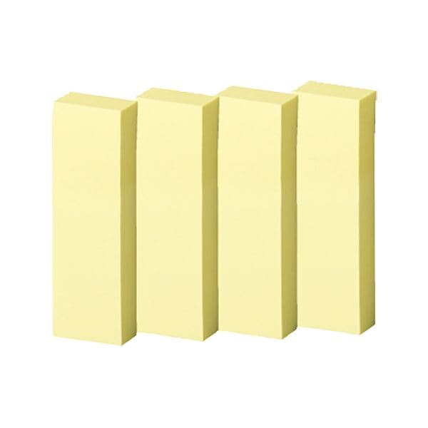 （まとめ） TANOSEE強粘着ふせん 50x15mm パステルカラー/イエロー 1セット（60冊：20冊x3パック） [x3セット]