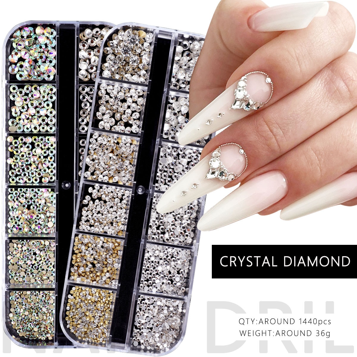 【1点ご購入 で10点プレゼントいたします】12マスネイルフラットドリル点滅底が落ちない円形尖底サイズ混在ネイルスタックドリル