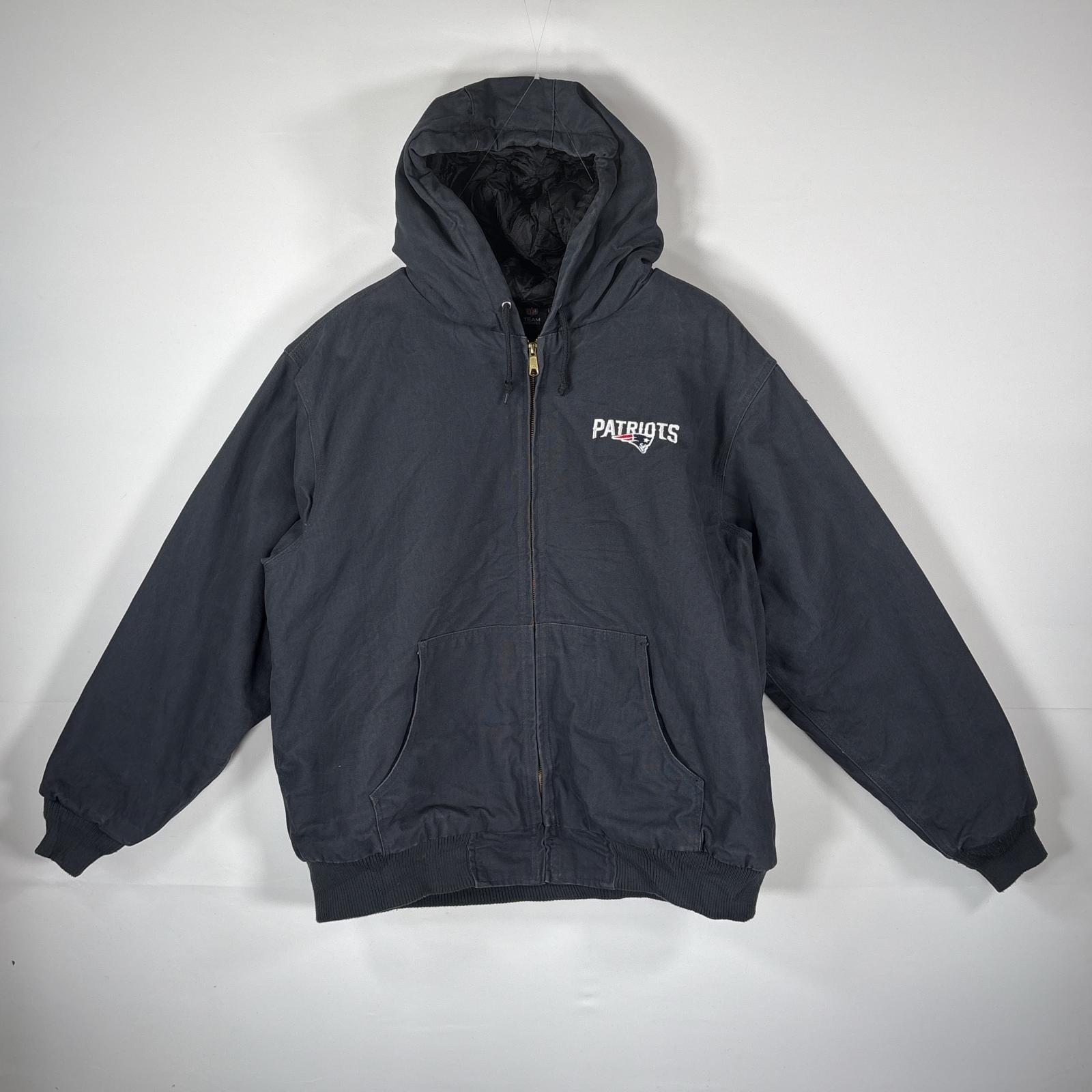 古着 NFL ダック ワークジャケット ニューイングランド ペイトリオッツ キルティングライナー XXL ネイビー メンズ