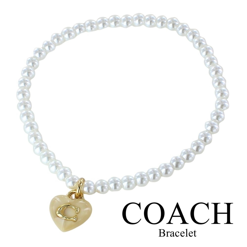 コーチ ハート ブレスレット ホワイト ゴールド レディース ブランド 20代 30代 おしゃれ かわいい シンプル 女性 妻 彼女 誕生日プレゼント 結婚式 結婚記念日 プレゼント お祝い ギフト