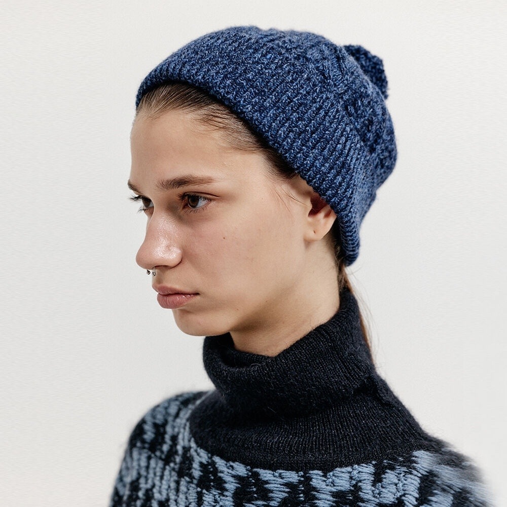 インクブラックビーニー-ネイビー