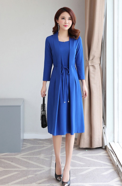 レディース ワンピース フォーマル スリム 膝丈 オシャレ OL 通勤 お出かけ パーティー 秋 冬 1743