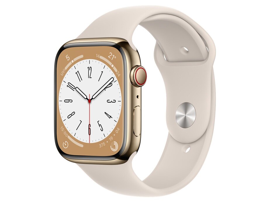Apple Watch Series 8 GPS+Cellularモデル 45mm MNKM3J/A [ゴールドステンレススチールケース/スターライトスポーツバンド]