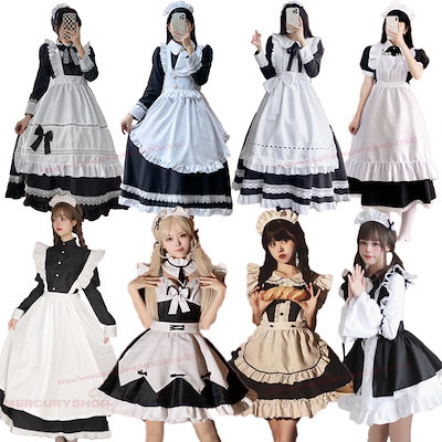 プロフ見てください メイド服 黒と白 チェック柄 JUNDOMECY] 可愛い チェック柄 メイド服 高品？セット 大きい s