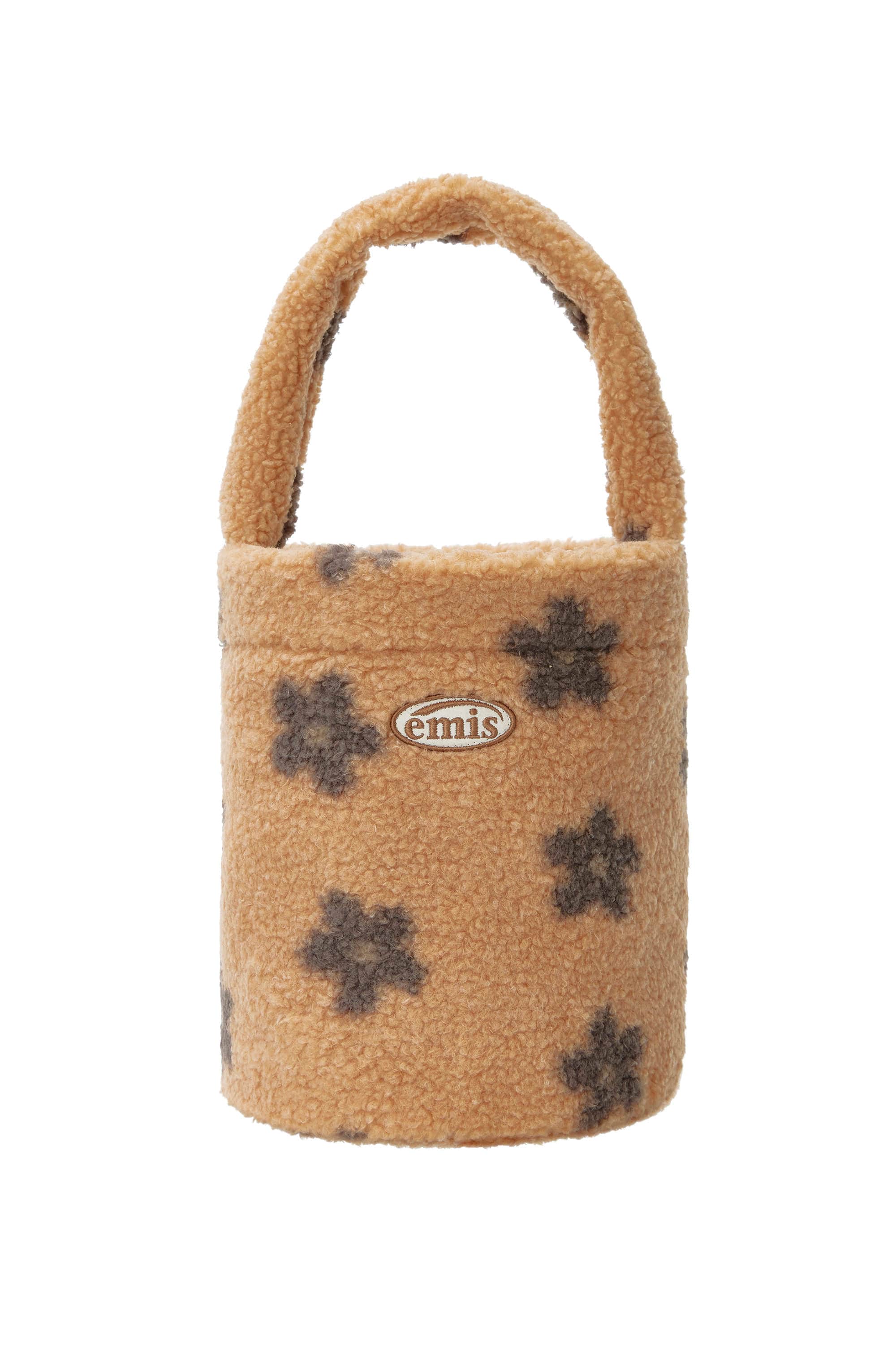 【EMIS】 FLOWER BOUCLE TOTE BAG : BEIGE