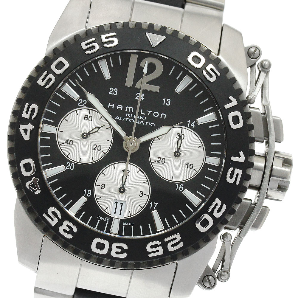 ハミルトン HAMILTON H635160 カーキ アクション クロノグラフ 自動巻き メンズ _894185【中古】
