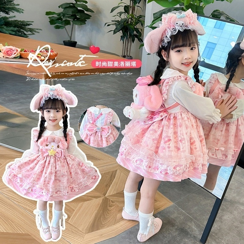 女の子ファッションフォーマルセットドレス~ 150cmメロディードレス6キッズロリータプリンセスドレス赤ちゃん女の子長袖誕生日ふくらんでいるドレス クリスマス90