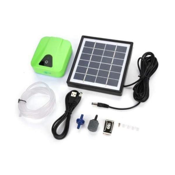 ソーラーエアーポンプ ソーラー エアポンプ 充電式 防水 小型 電動 屋外 USB 静音 充電タイプ 水槽 メダカ 釣り ((S