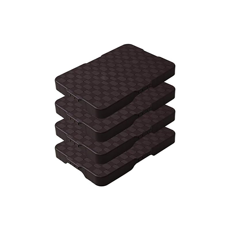 【即納】[山善] 家庭用平台車 28.541cm【4台組お得セット】耐荷重50kg 軽量0.8kg 連結機能 ダークブラウン ホームキャリーライト HCL-E38(DB)E*4