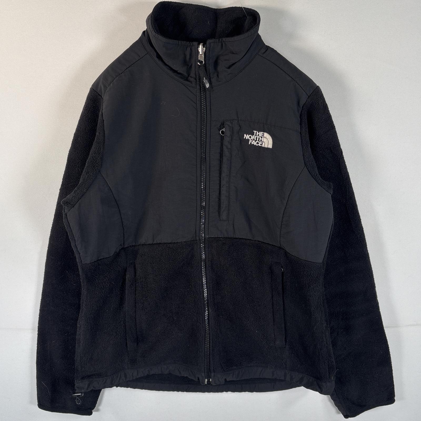 古着 フルジップフリースジャケット デナリ ワンポイントロゴ刺繍 ポーラテック M ブラック レディース