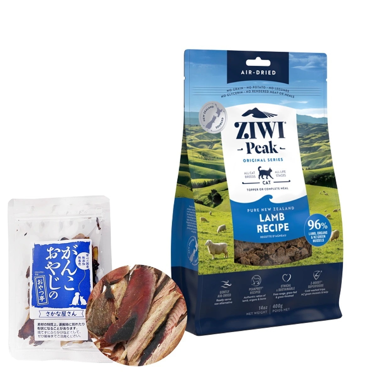 エアドライ キャットフード ラム 400g 【お試し国産お魚厚削り15g付き】