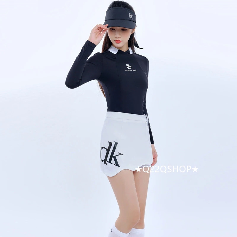 ゴルフウェア レディース スポーツウェア ゴルフスカート Tシャツ 長袖 スカート ポロシャツ 上下セット 大きいサイズ 黒 白 春夏 秋冬 速乾 韓国風 INS おしゃれ