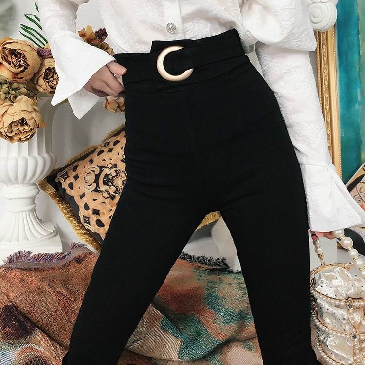 パンツ ロング丈 タイト スキニー 黒 ハイウエスト ラフ ストレッチ 伸縮 ボーイッシュ カッコイイ クール 春 夏 秋 冬 ズボン ボトムス レディース 小さいサイズ XS S M 大きいサイズ