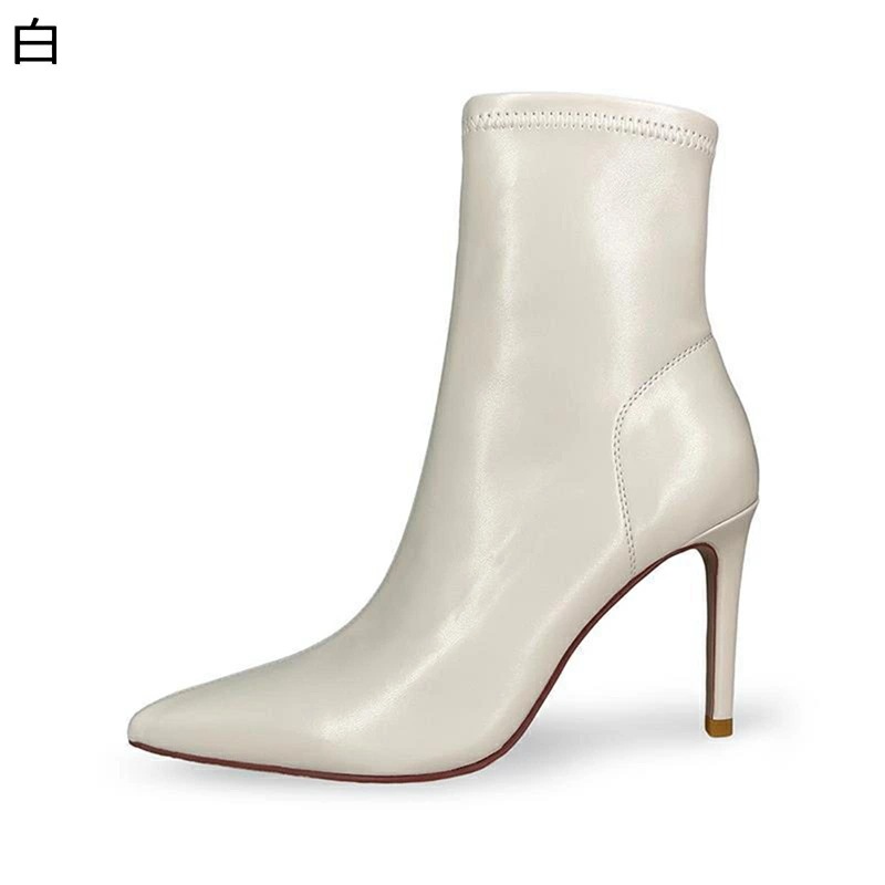 レディース ハイヒール ショートブーツ 秋冬 エナメル 無地 革靴 サイドジップ ピンヒール ポインテッドトゥ ピンヒール 耐磨耗 防滑 身長アップ 細見え オシャレ お洒落 柔らかい 軽量 日常 普