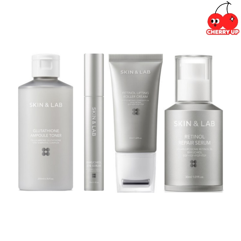[スキンケア人気選べるセット構成]グルタチオン アンプルトナー200ml／レチノール リペアセラム30ml／バクチオール アイセラム15ml／レチノール リフティングローラークリーム50ml