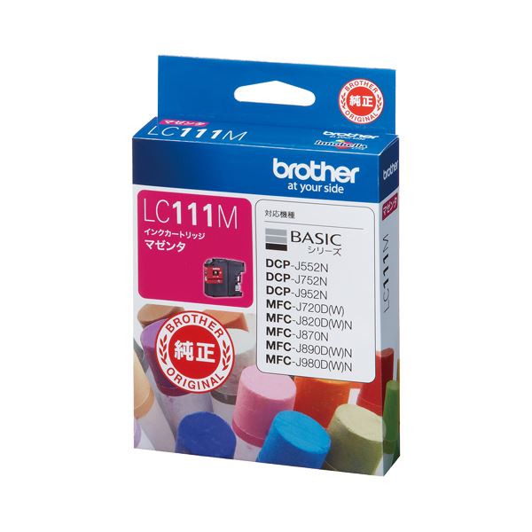 （まとめ） ブラザー BROTHER インクカートリッジ マゼンタ LC111M 1個 (×4セット) 5,442円