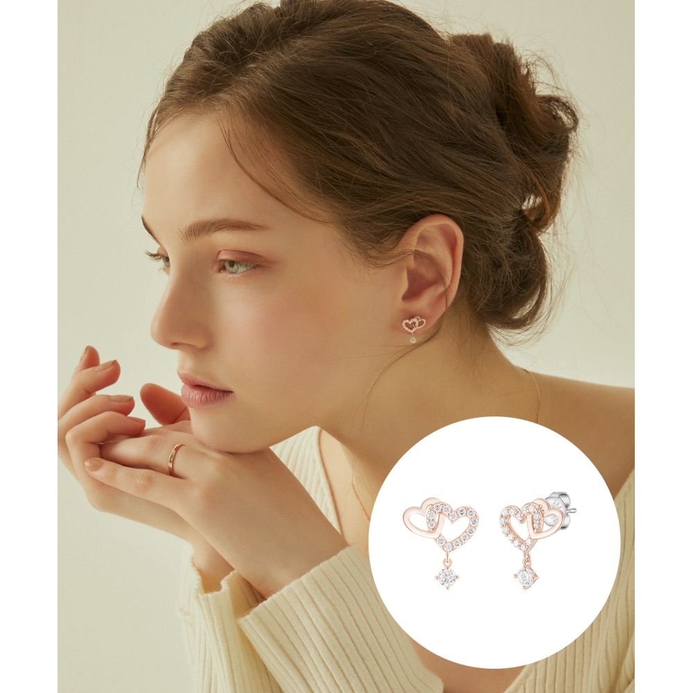 ジェスティーナダブルハートピアス (JLJEQ1BS308SR000)