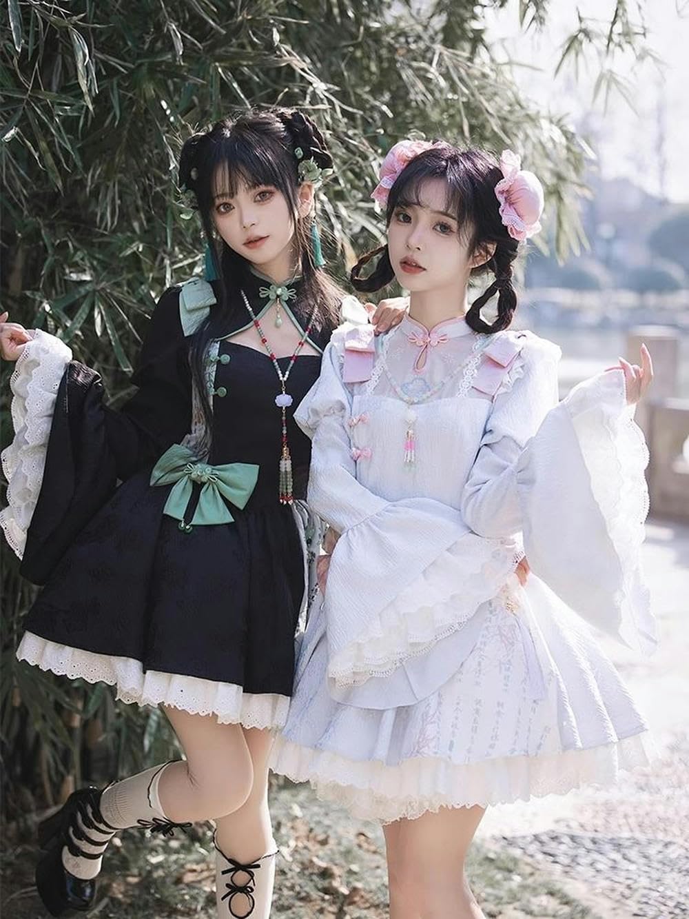 ロリータ ワンピース 刺繍プリント袖チャイナドレス 春夏秋冬 スカート 洋服 甘ロリ姫 コスプレ ジャンパースカート 森ガール 衣装 女の子 ゆめか お嬢様 9,249円