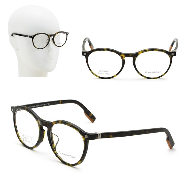 フレームのみ EZ5122-F/V 052 53 Ermenegildo Zegna メガネ 眼鏡 アジアンフィット グリーンイエローハバナ