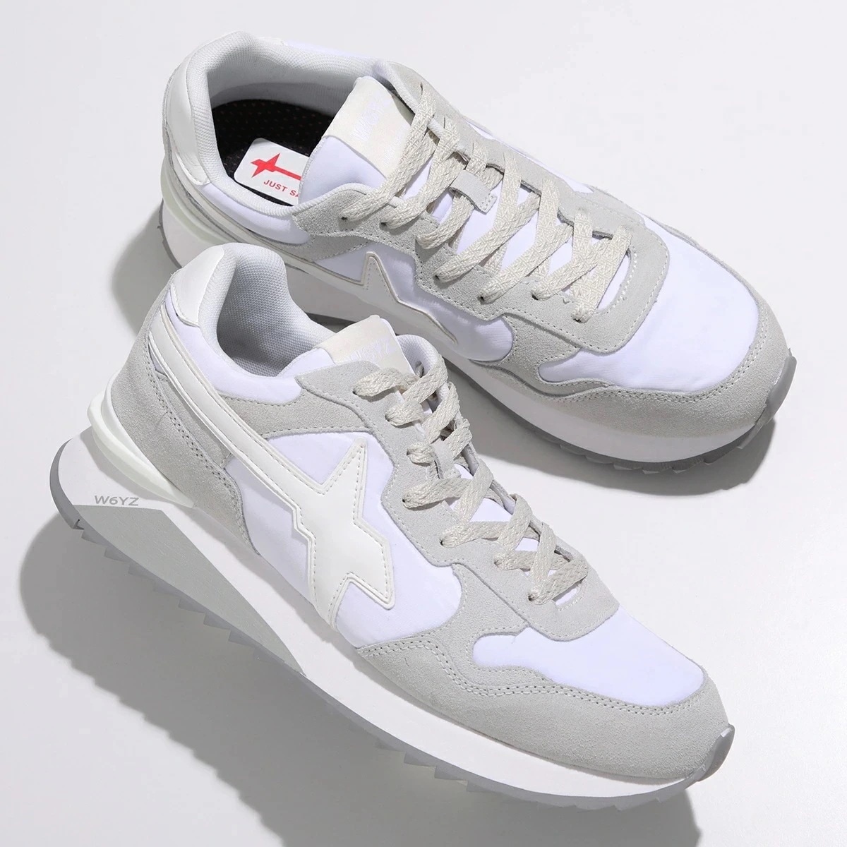 W6YZ ウィズ スニーカー YAK-M. ヤック エム 2015185 25 メンズ ローカット ロゴ スウェード ナイロン 厚底 シューズ 靴 0N02/WHITE 【mega】