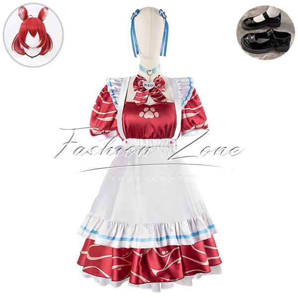 バーチャル vtuber 風 赤見 かるび コスプレ衣装 ウィッグ 靴 cosplay ハロウィン 演出服 変装