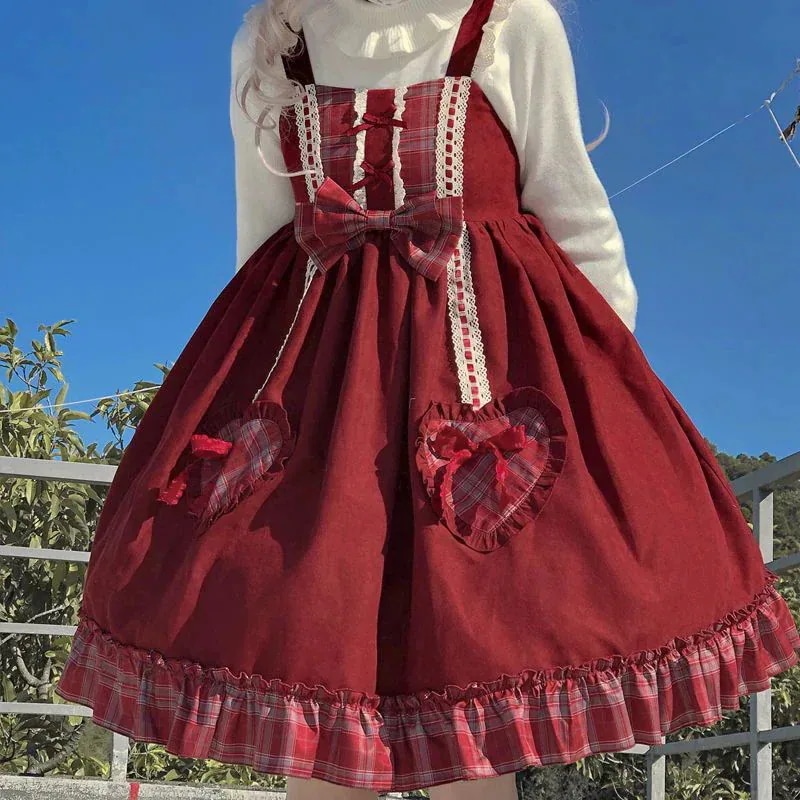 3日以内出荷サンタコスプレ 韓国ファッション コスプレロリータハートエアリーワンピースキュートjskキャミソールワンピース ドレス レディース