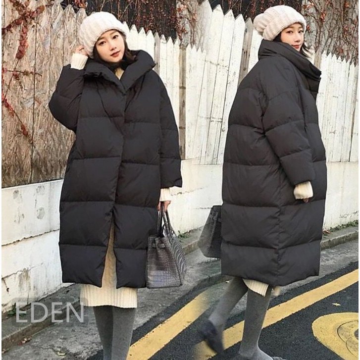 ロングコート レディース　コート ダウンコート　着痩せ 黒　ダウンジャケット　韓国風　中綿ジャケット