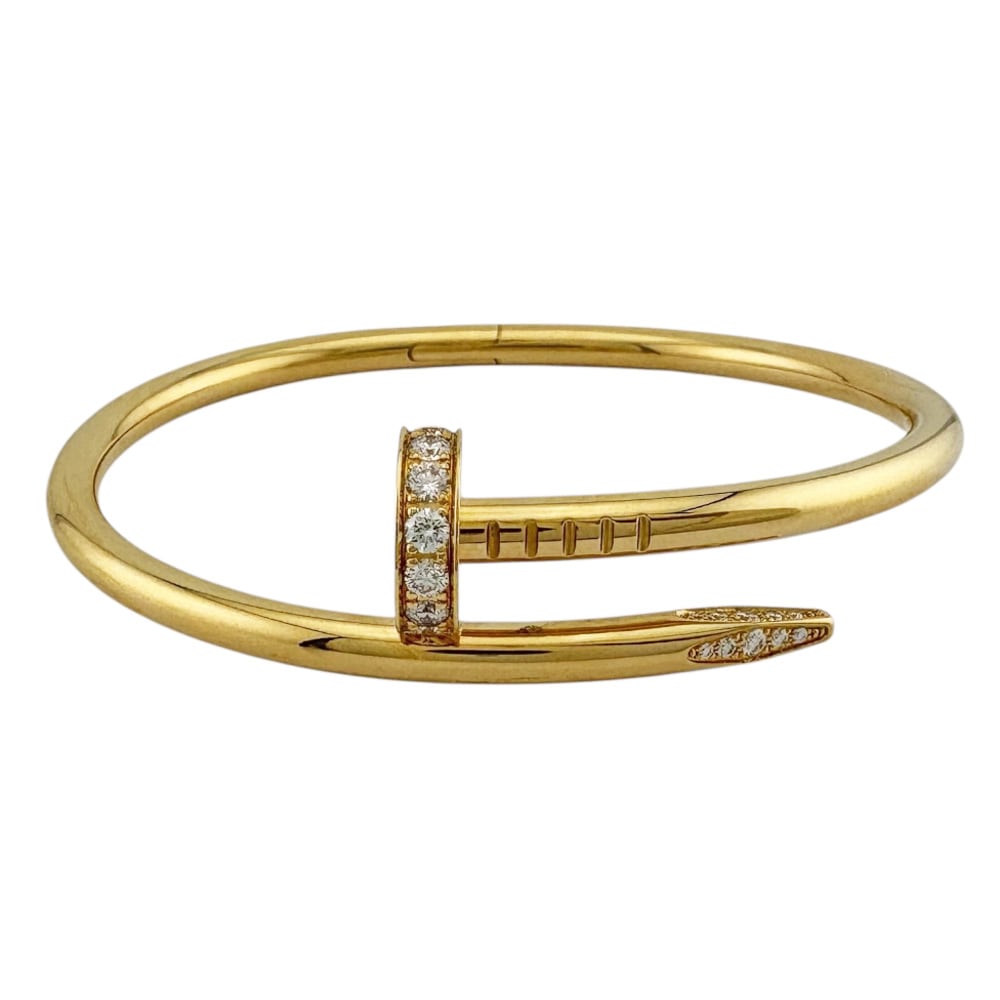 カルティエ ジュストアンクル バングル 18金 K18イエローゴールド ダイヤモンド CARTIER 中古 美品