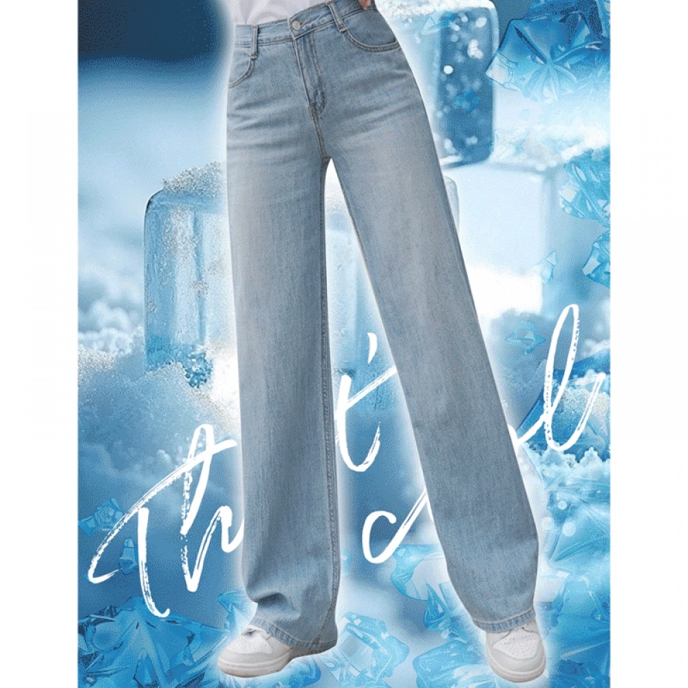 クリックアンファニー サラサラ快適ワイドデニムパンツ[S,M,Lサイズ]