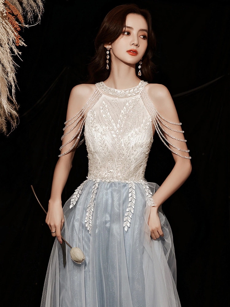 ワンピースドレスドレス女性のドレス2025春と秋の誕生日の誕生日の宴会の気質ホストはスリムで長 6,301円