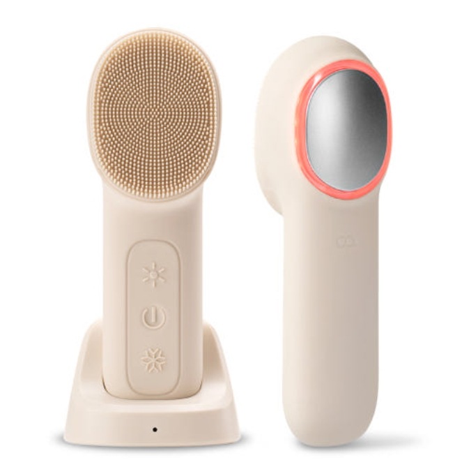 冷温振動クレンザー 温冷ケア フェイスマッサージ器 洗顔ブラシ 美顔器 クーリング＆ヒーティング 多機能スキンケアデバイス