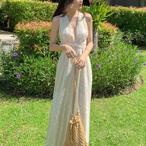 レディース ドレス パンツドレス オールインワン リゾートオールインワン リゾート Vネック