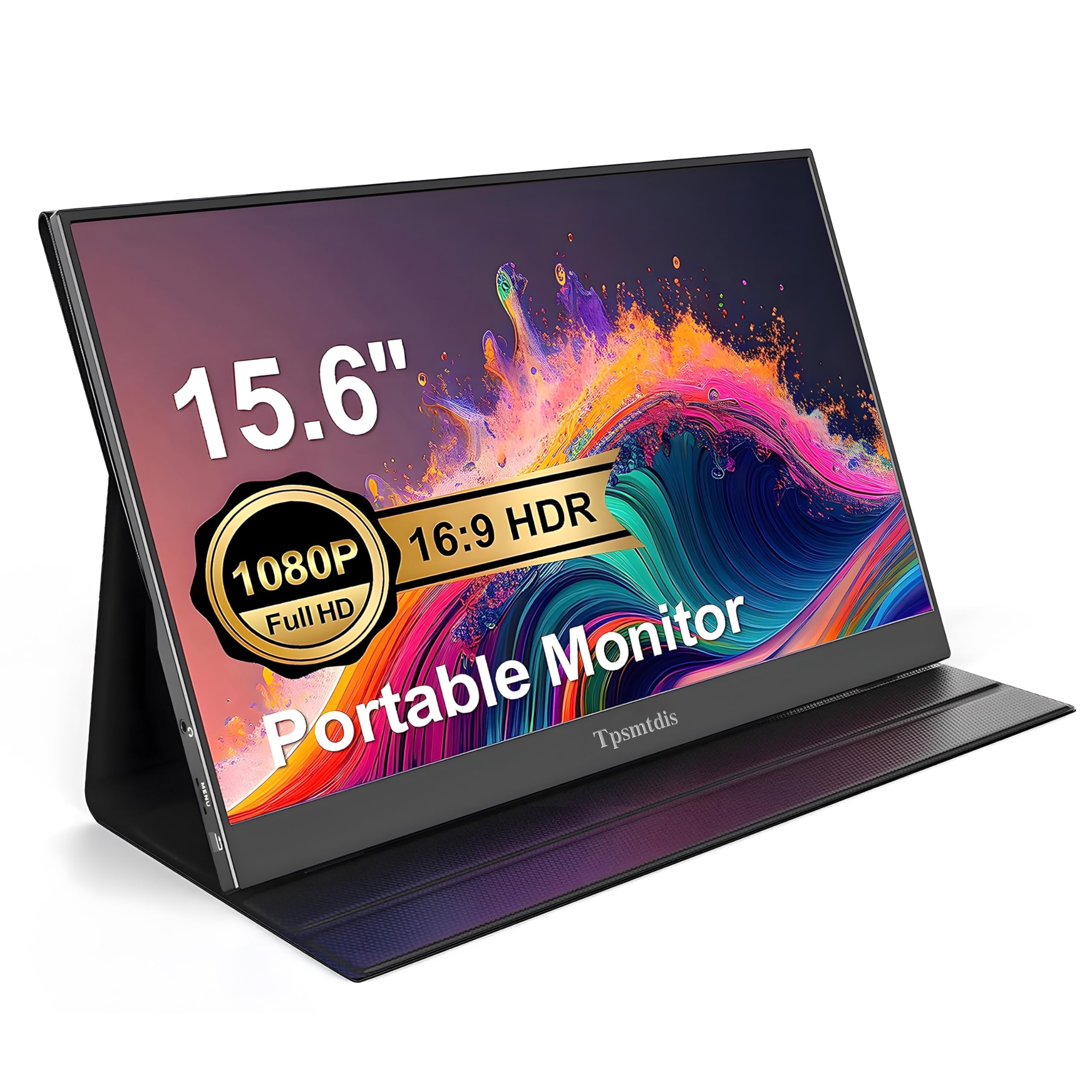 15.6インチ ポータブルモニターラップトップモニター トラベルゲームモニターHDR FHD プラグアンドプレイデュアルスピーカーPCタブレットMacSwitchXboxPS3/4/5