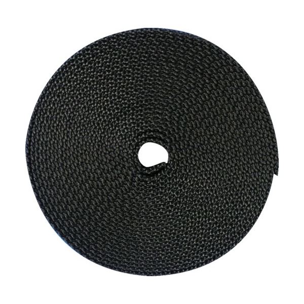 （まとめ）ナイロン平ベル 1.6tx38mmx5m 黒 TNB385-BK 1巻 [x3セット]