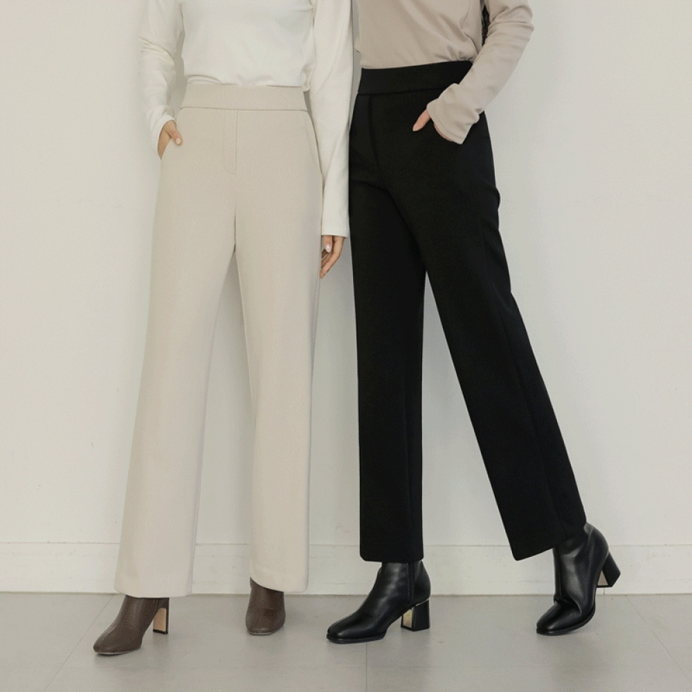 Click & Funny [起毛] ウォームバンディングストレートスラックス [SMLサイズ]