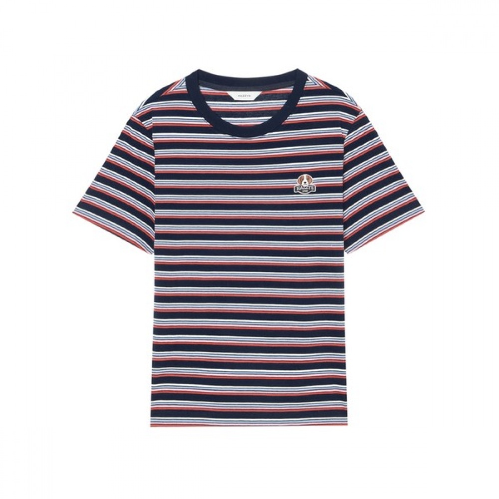 (ヘッジスレディース) 25SS ショートスリーブストライプ T シャツネイビー HSTS5BL52N2